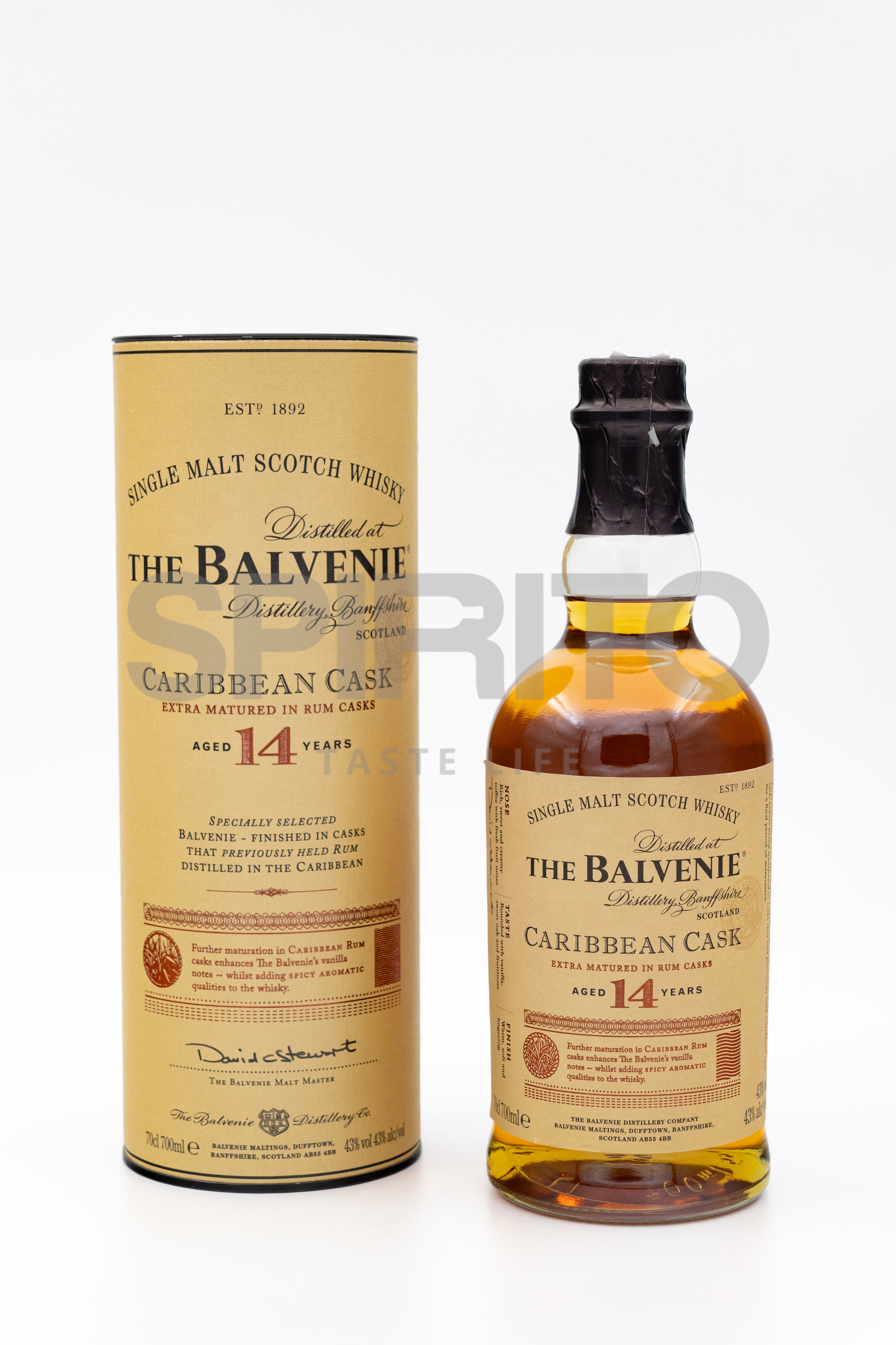 THE BALVENIE CARIBBEAN  CASK 14 YO 43% ALC 700 ML